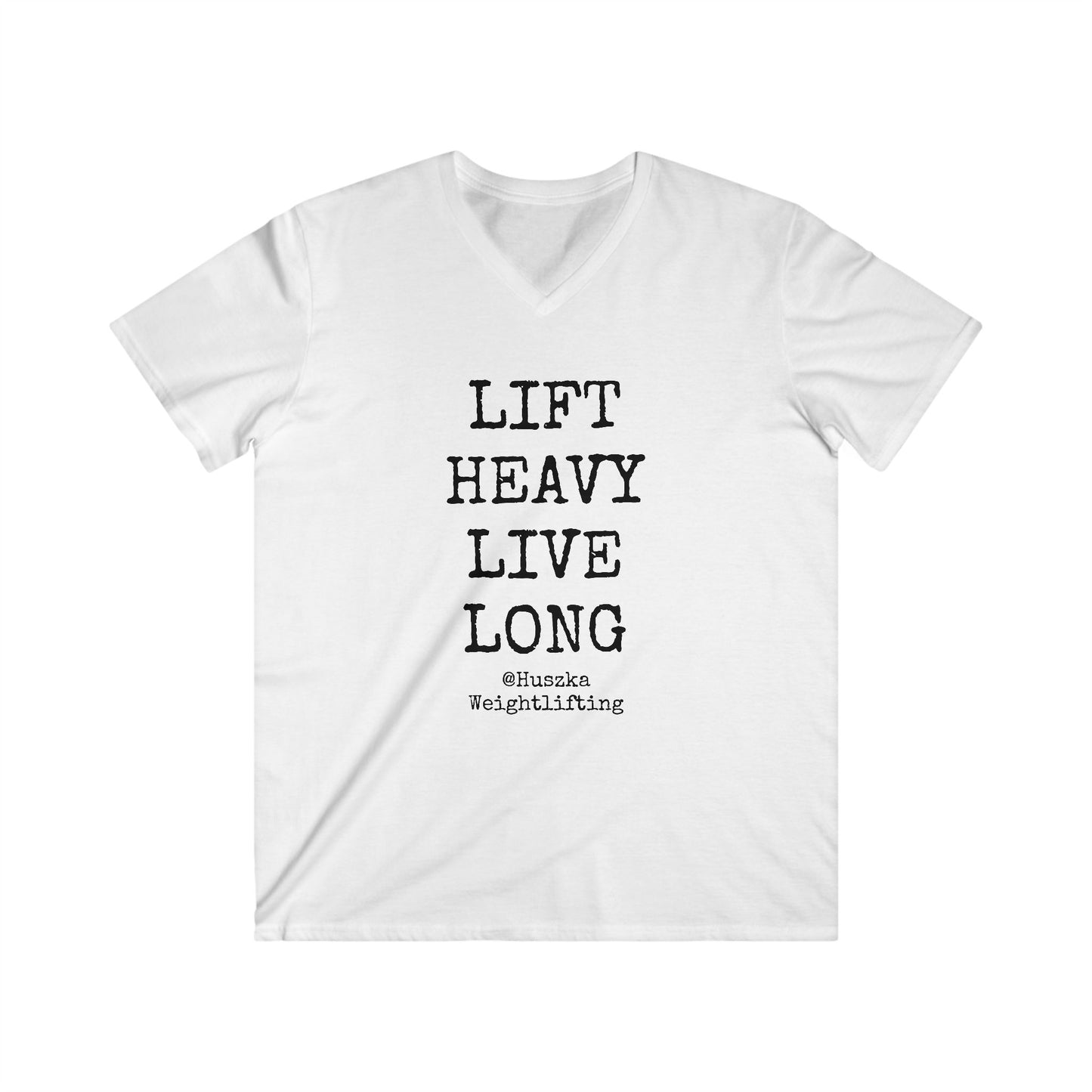 Men's Fitness V-Neck Tee - 'Lift Heavy Live Long'