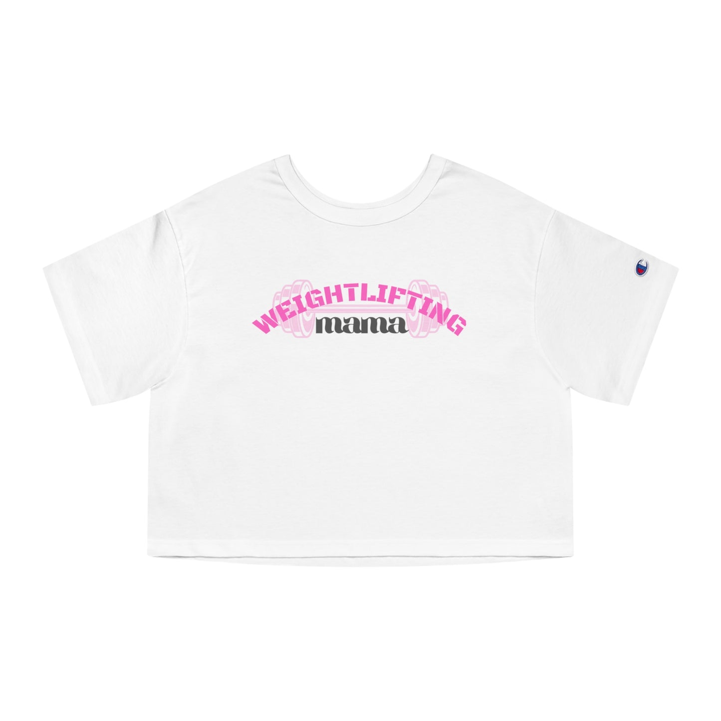 Cropped T-Shirt for Strong Mamas, Women's Champion Heritage Tee, Mom Shirt for Flexing Power, Mother-to-Be Gift, Pregnancy Top