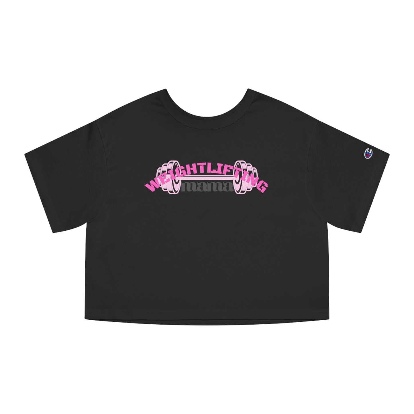 Cropped T-Shirt for Strong Mamas, Women's Champion Heritage Tee, Mom Shirt for Flexing Power, Mother-to-Be Gift, Pregnancy Top
