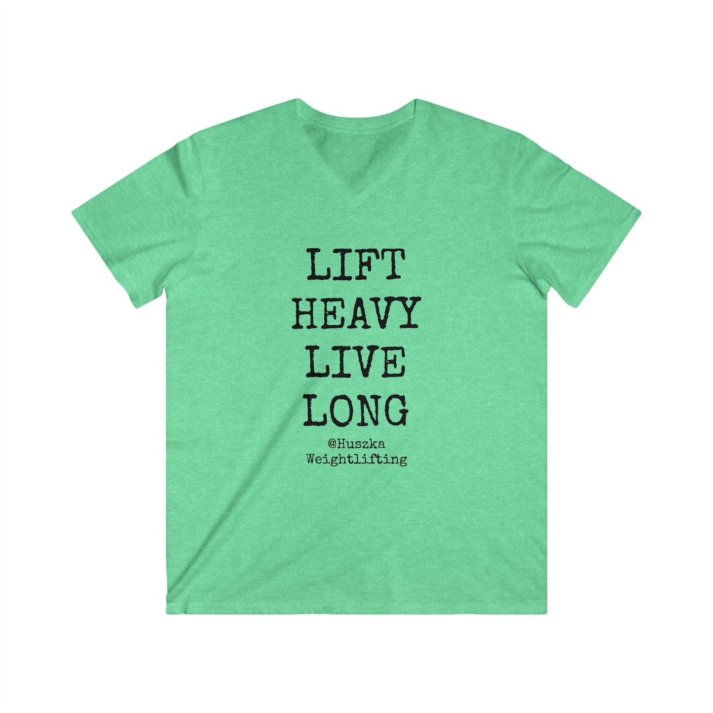 Men's Fitness V-Neck Tee - 'Lift Heavy Live Long'