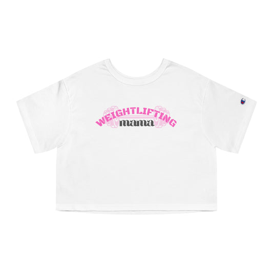 Cropped T-Shirt for Strong Mamas, Women's Champion Heritage Tee, Mom Shirt for Flexing Power, Mother-to-Be Gift, Pregnancy Top