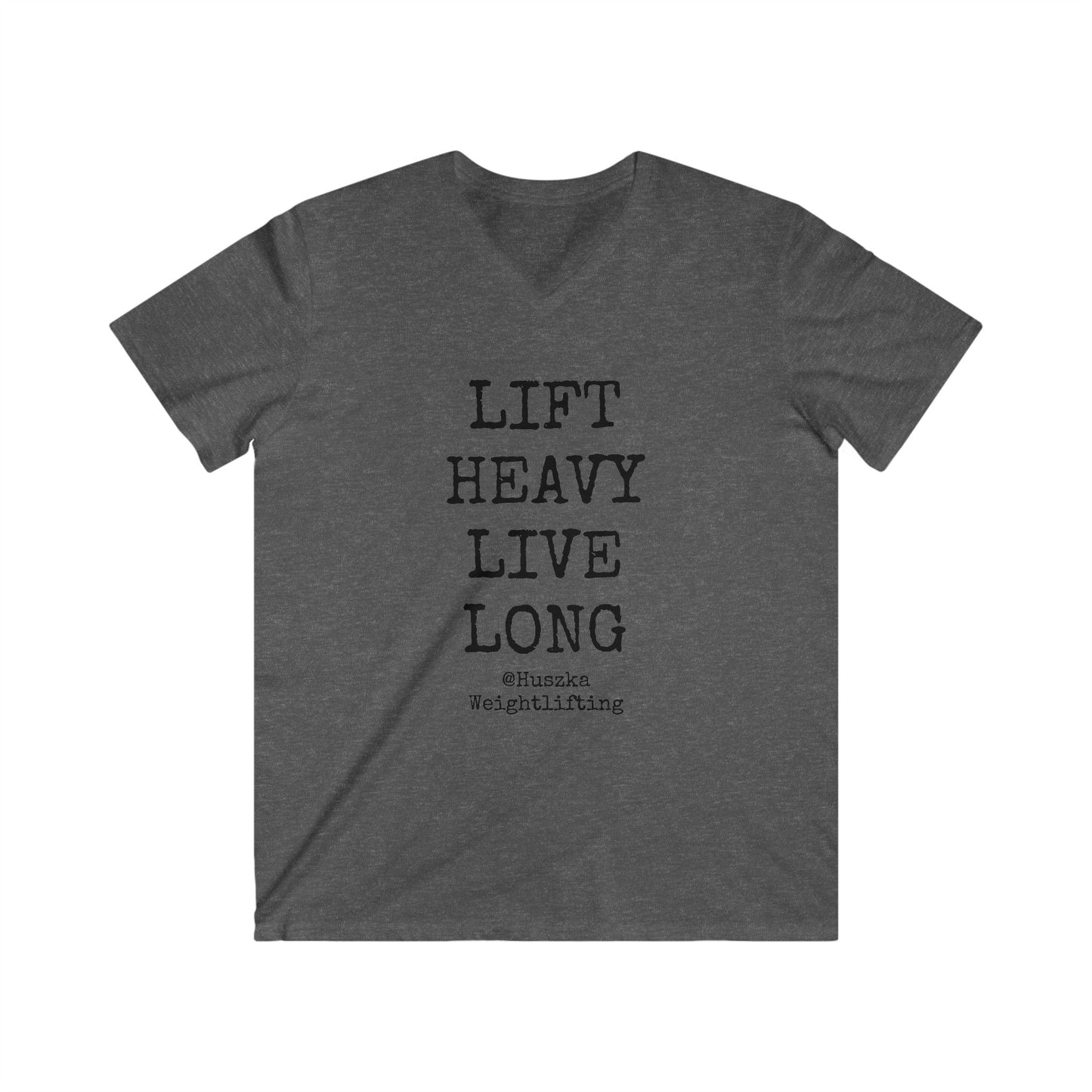 Men's Fitness V-Neck Tee - 'Lift Heavy Live Long'